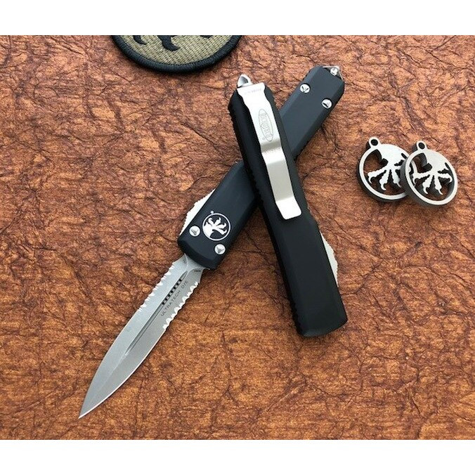 Нож автоматический Microtech Ultratech Double Edge Apocalyptic DS, серрейтор (122-11AP)  