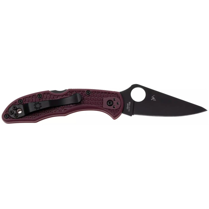 Нож Spyderco Delica 4 Lightweight Black Blade Micro-Melt PD1, FRN burgundy  