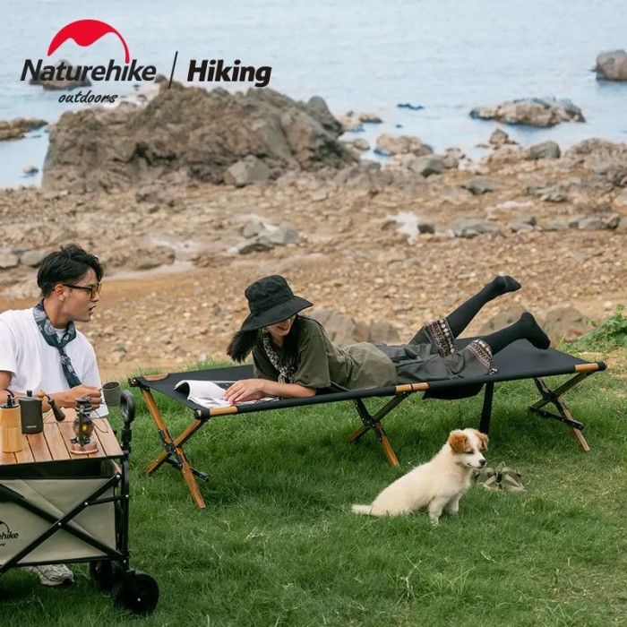 Кровать складная Naturehike XJC03 NH19X003-C, Полиэстер Oxford / дерево, черный  
