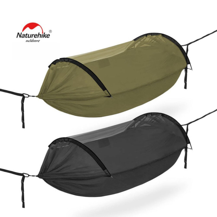 Гамак 3-в-1 с москитной сеткой Naturehike CNH22HJ001, 210T polyester, темно-зеленый  
