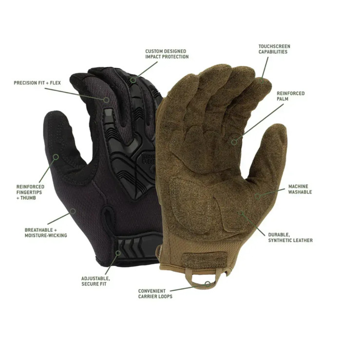 Тактические перчатки противоударные Venture Gear Tactical VGTG40 Heavy-Duty Impact Operator, песочные, размер M (8)  