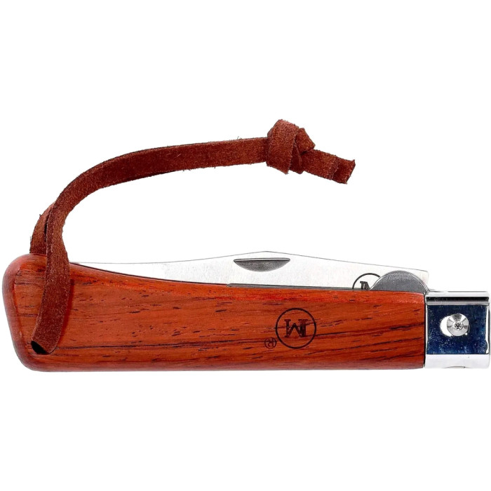 Нож Main Knives Workers line, rosewood handle, clip point blade and PU loop brown  