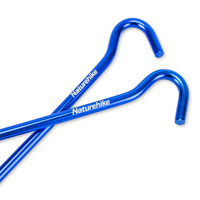 Колышки с крючком алюминиевые Naturehike NH15A008-I, 16 см, голубой (8 шт)  