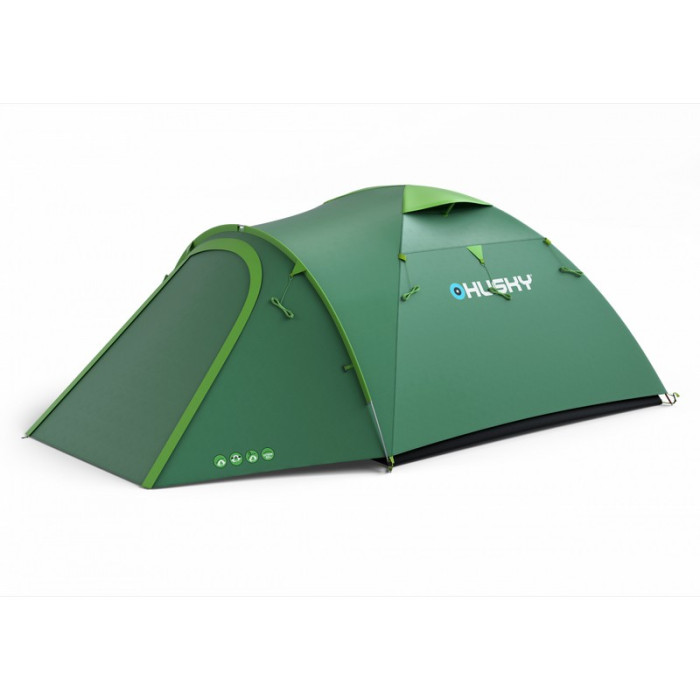 Палатка Husky Bizon 4 Plus (темно-зеленый/салатовый)  