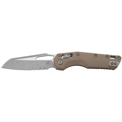 Нож Microtech MSI S/E Fluted G-10 Apocalyptic Partial Serrated tan