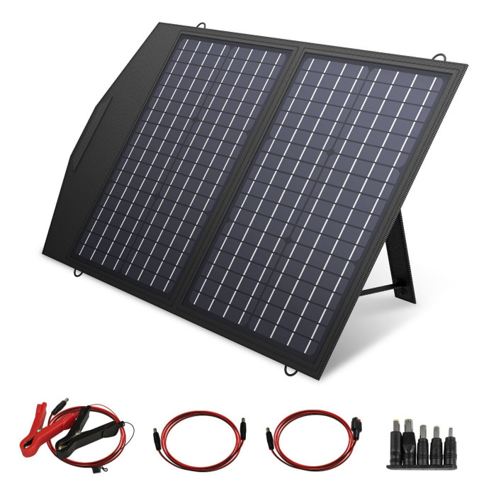 Солнечная панель ALLPOWERS портативная 100W, поликристаллическая (поврежденная/отсутствующая упаковка)  