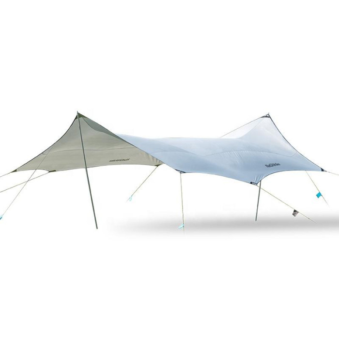 Тент для кемпинга Naturehike Moraine NH19TM004, 150D / Silver Coated, 680х576 см, серый (с двумя стойками)  