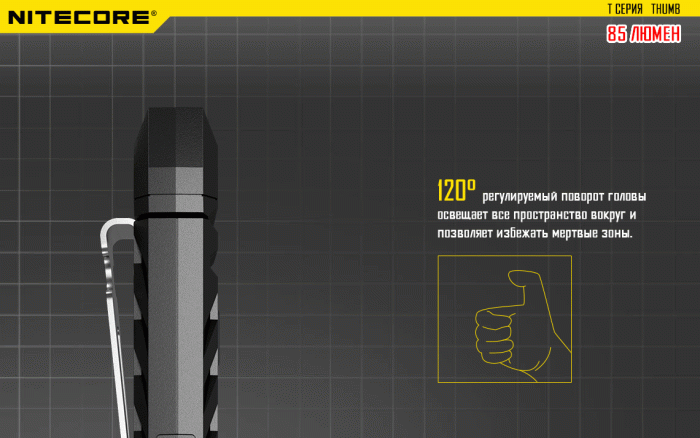Фонарь- брелок Nitecore THUMB, 85 люмен  