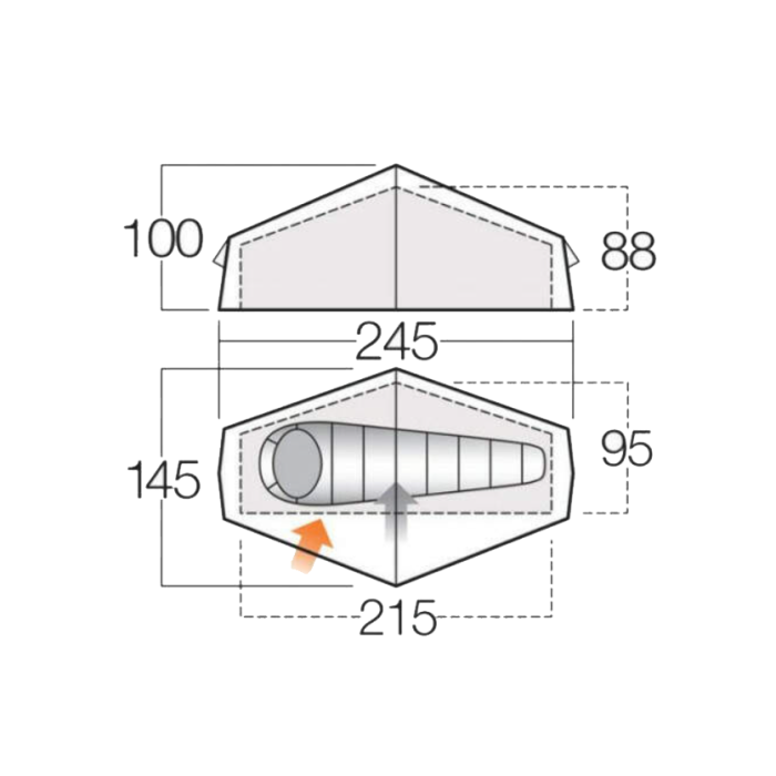 Палатка Vango Nevis 100 Pamir Green (TENNEVIS P32077)  