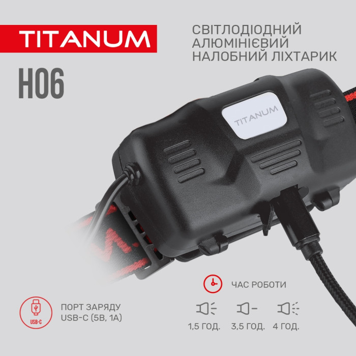 Налобный светодиодный фонарик TITANUM TLF-H06 800Lm 6500K  