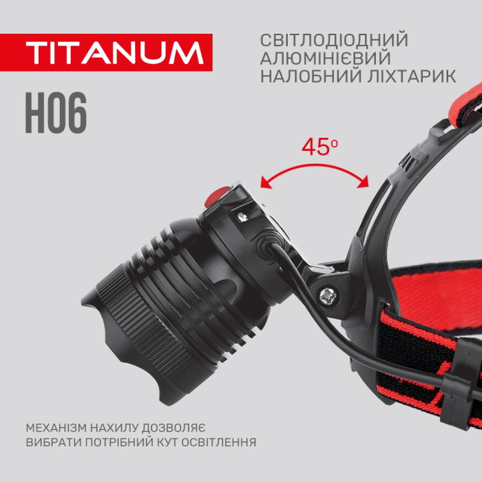 Налобный светодиодный фонарик TITANUM TLF-H06 800Lm 6500K  