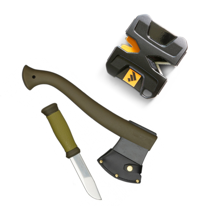 Набор Morakniv Outdoor Kit MG, нож Morakniv 2000 + топор + точилка Work Sharp  