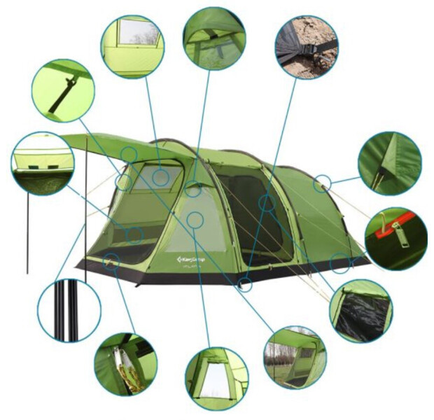 Палатка KingCamp MILAN 5 (KT3058) GREEN  