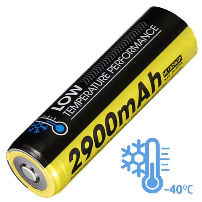 Аккумулятор литиевый Li-Ion 18650 Nitecore NL1829LTP 3.6V 2900mAh, -40°С, защищенный  