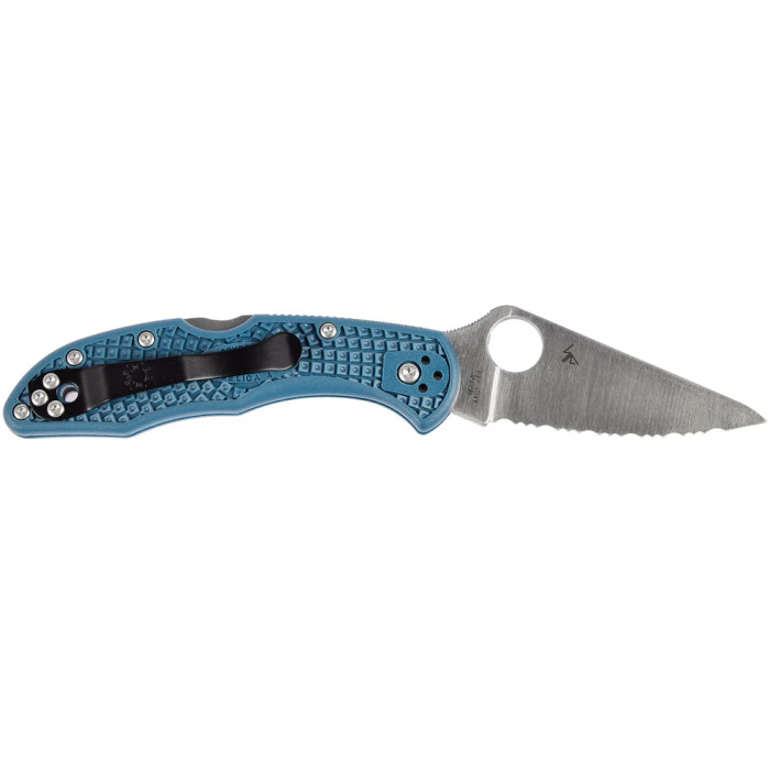 Нож Spyderco Delica 4, K390, серрейтор blue  