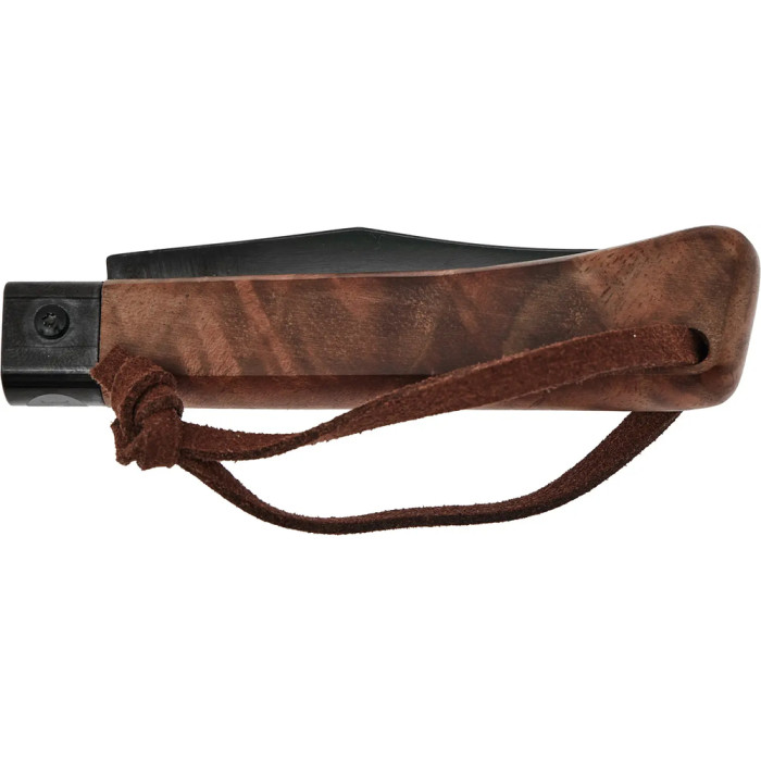 Нож Main Knives Workers line, walnut wood handle, clip point black titanium coat brown  