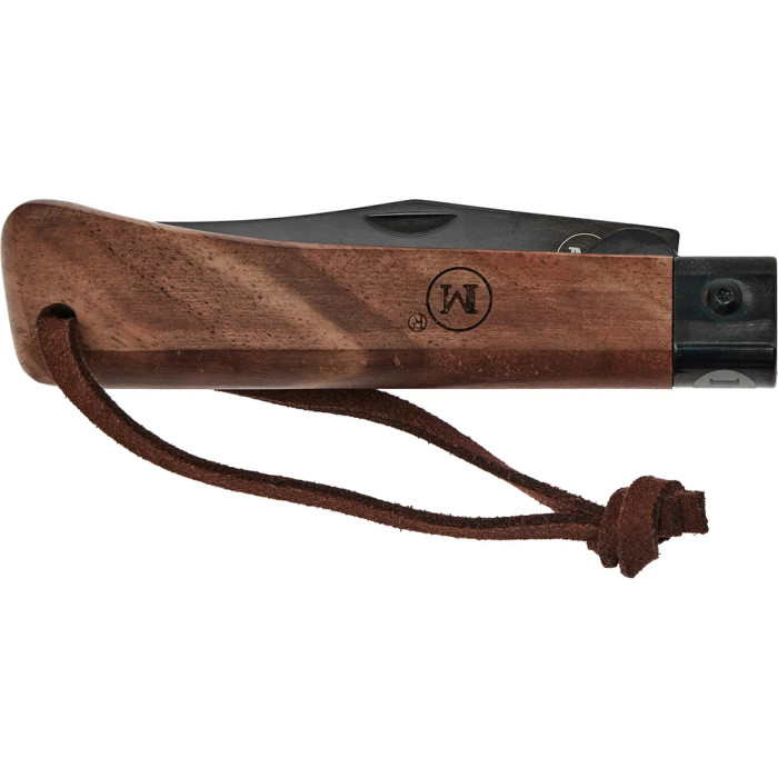 Нож Main Knives Workers line, walnut wood handle, clip point black titanium coat brown  