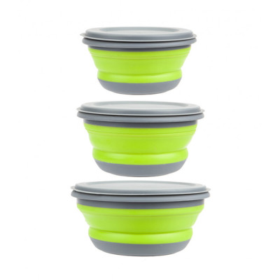Набор складных мисок Summit Pop Bowl Set Lime/Grey 3 шт.