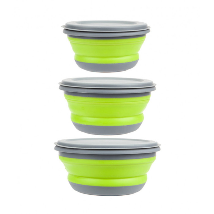 Набор складных мисок Summit Pop Bowl Set Lime/Grey 3 шт.  