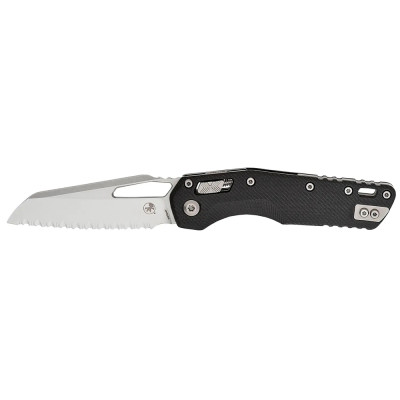 Нож Microtech MSI S/E Stonewash Fluted G-10 Black, серрейтор black