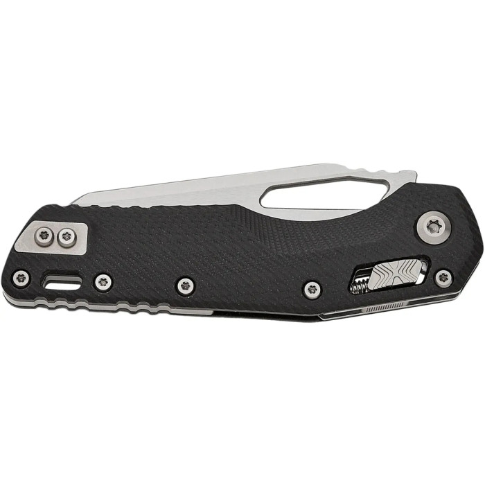 Нож Microtech MSI S/E Stonewash Fluted G-10 Black, серрейтор black  