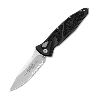 Нож Microtech Socom Elite Auto Drop Point Stonewash полусеррейтор (160A-11)
