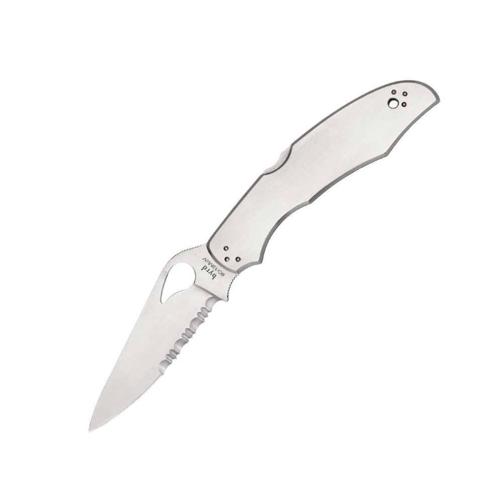 Нож Spyderco Byrd Cara Cara 2 Steel Handle, полусеррейтор BY03PS2