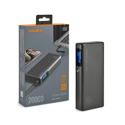 Повербанк 20000mAh VIDEX VPB-323 PD100W Black