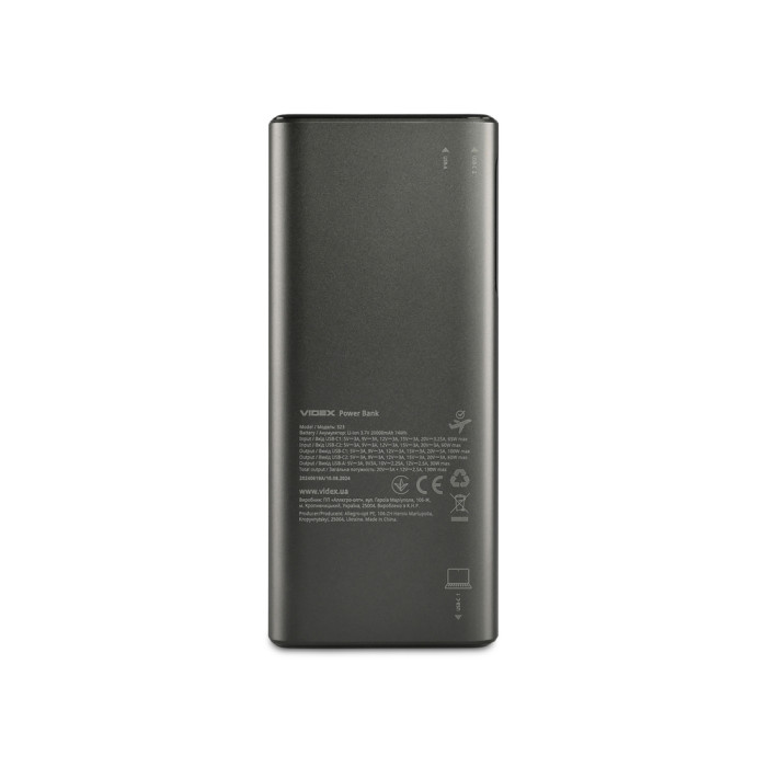 Повербанк 20000mAh VIDEX VPB-323 PD100W Black  