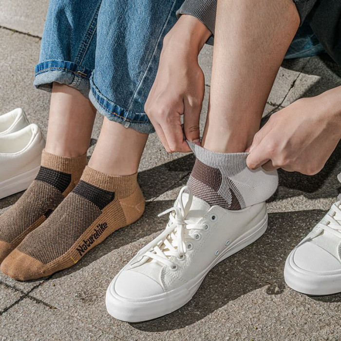 Носки быстро высыхающие Naturehike NH21FS013, 3 пары (бежевые, коричневые), размер М  