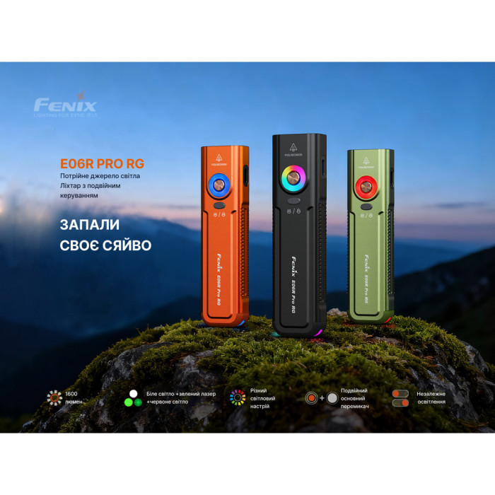 Фонарь Fenix ​​E06R PRO RG, зеленый  