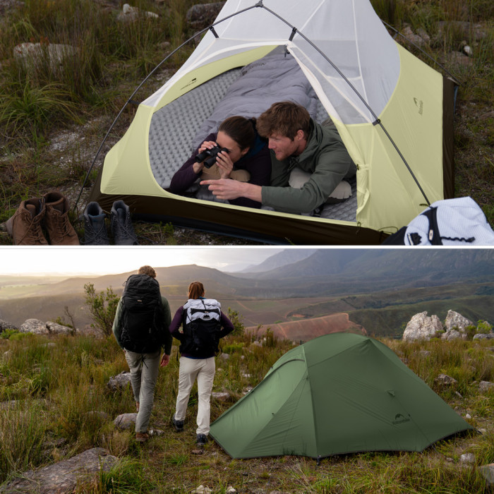 Палатка сверхлегкая трехместная Naturehike Cloud Up Pro CNK2350WS020, 20D, зеленый  