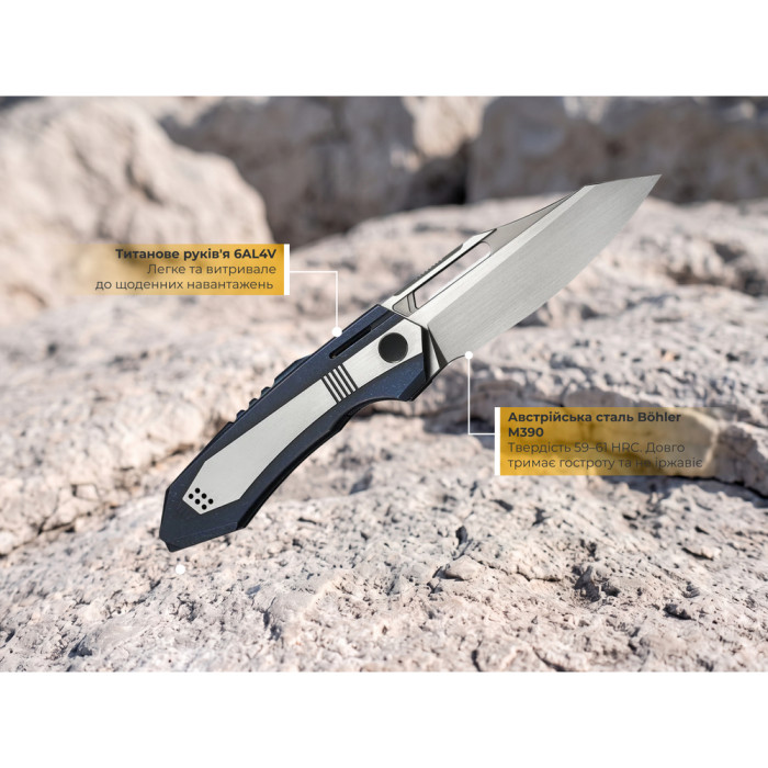 Нож складной туристический Weknife Bogey (9.3 см) Bohler M390 / Titanium синий  