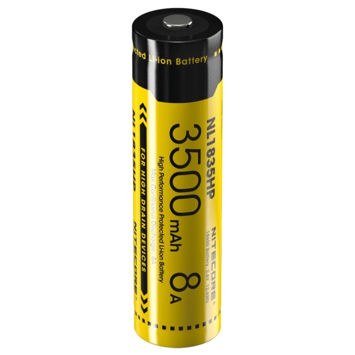 Аккумулятор литиевый Li-Ion 18650 Nitecore NL1835HP 3.6V 8A, 3500mAh, защищенный  