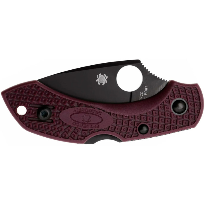 Нож Spyderco Dragonfly 2 Lightweight Black Blade Micro-Melt PD1, FRN burgundy  
