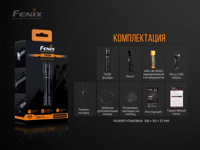 Фонарь Fenix TK06 Luminus SST20 L4 2 + точилка Work Sharp Micro  