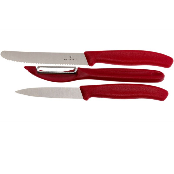 Набор кухонный Victorinox SwissClassic Paring Set 3шт с красной ручкой (6.7111.31)  
