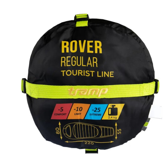 Спальный мешок Tramp Rover Regular кокон правый оливковый/серый 220/80-55 TRS-050R-R  