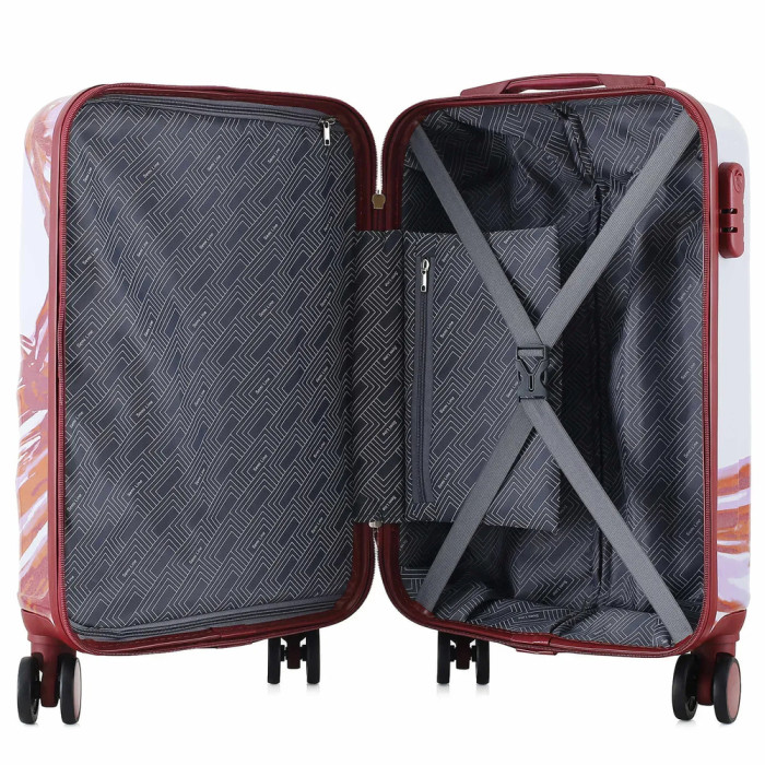 Чемодан Semi Line 20" (S) White/Red Print (T5654-1)  