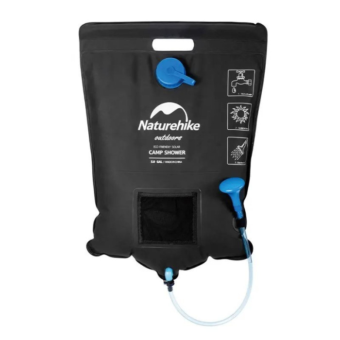 Компактный кемпинговый душ Naturehike NH21SJ032, 20 л, черный  