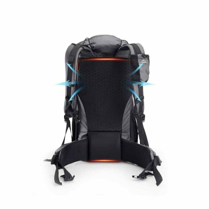 Рюкзак туристический Naturehike Rock NH20BB113, 40L + 5L, черный  
