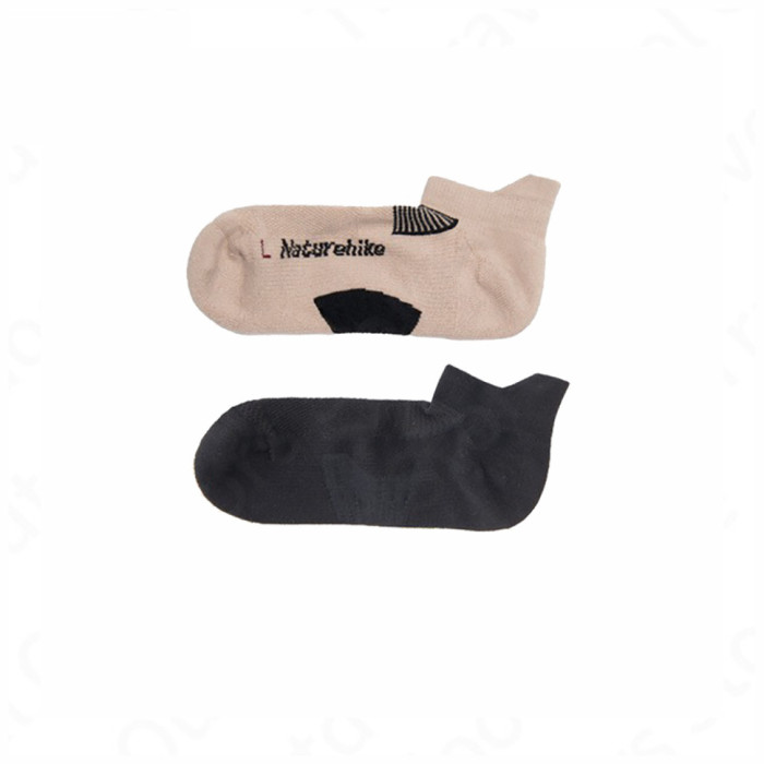 Носки низкие Naturehike NH21FS014, 2 пары (бежевые, черные), размер L  