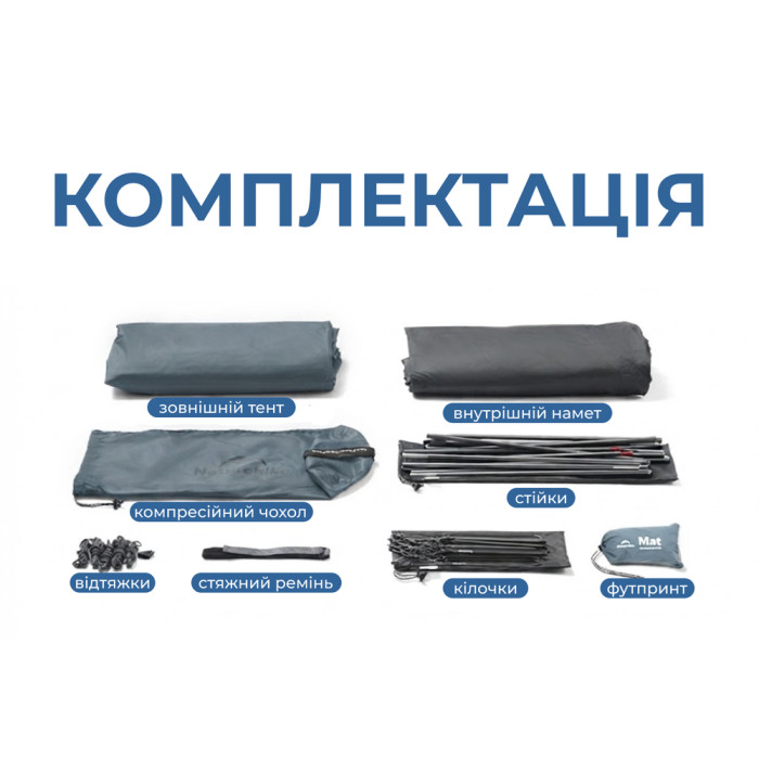 Палатка сверхлегкая трехместная Naturehike Cloud Up Pro CNK2350WS020, 20D, голубой  