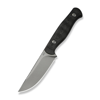 Нож фиксированный туристический Weknife Notchline, (8.7 см) CPM S35VN / Carbon Fiber черный с чехлом