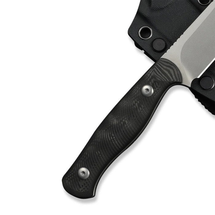 Нож фиксированный туристический Weknife Notchline, (8.7 см) CPM S35VN / Carbon Fiber черный с чехлом  