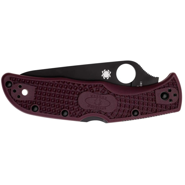 Нож Spyderco Endela Lightweight Black Blade, Micro-Melt PD1, FRN burgundy  