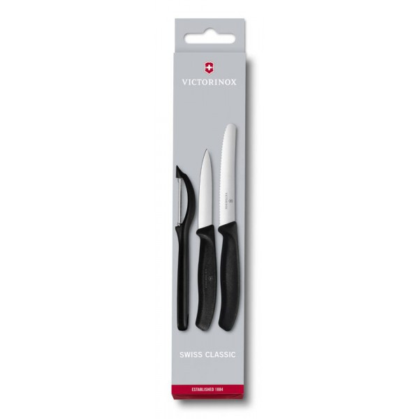 Набор кухонный Victorinox SwissClassic Paring Set 3шт с черной ручкой (6.7113.31)  