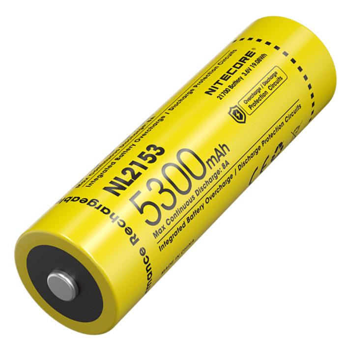 Аккумулятор литиевый Li-Ion 21700 Nitecore NL2153 3.6V (5300mAh), защищенный  