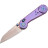 Нож-антистресс Hightron EdgePlay, дамаск с медью, титан TC4, фиолетовый