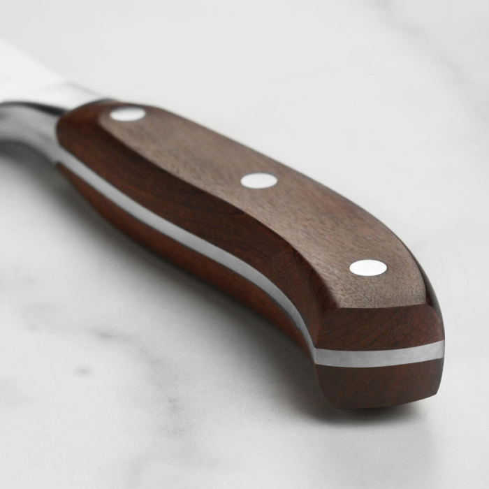 Кухонный нож Grand Maitre Wood Santoku 17см рифл. с дерев. ручкой (GB)  
